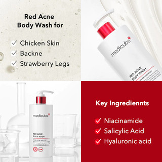 Sữa tắm medicube 400g/Red Acne Body Wash AHA BHA PHA dưỡng da mịn màng/hỗ trợ giảm mụn hiệu quả