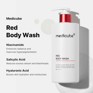 Sữa tắm medicube 400g/Red Acne Body Wash AHA BHA PHA dưỡng da mịn màng/hỗ trợ giảm mụn hiệu quả