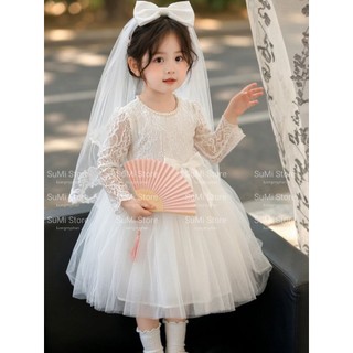 [ Hàng thiết kế ] [ Tặng lúp ] Váy công chúa ren mẫu cô dâu cao cấp hot nhất cho bé gái