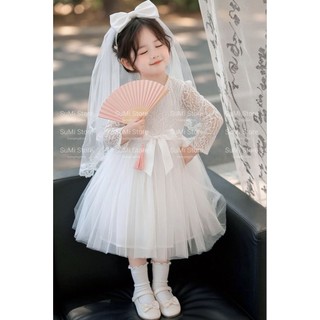 [ Hàng thiết kế ] [ Tặng lúp ] Váy công chúa ren mẫu cô dâu cao cấp hot nhất cho bé gái
