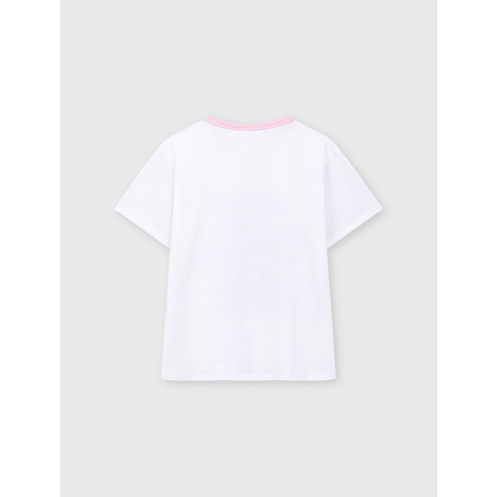 Áo phông bé gái CANIFA áo thun 100% cotton mềm mịn thoáng khí in hình Mickey 1TS26S012