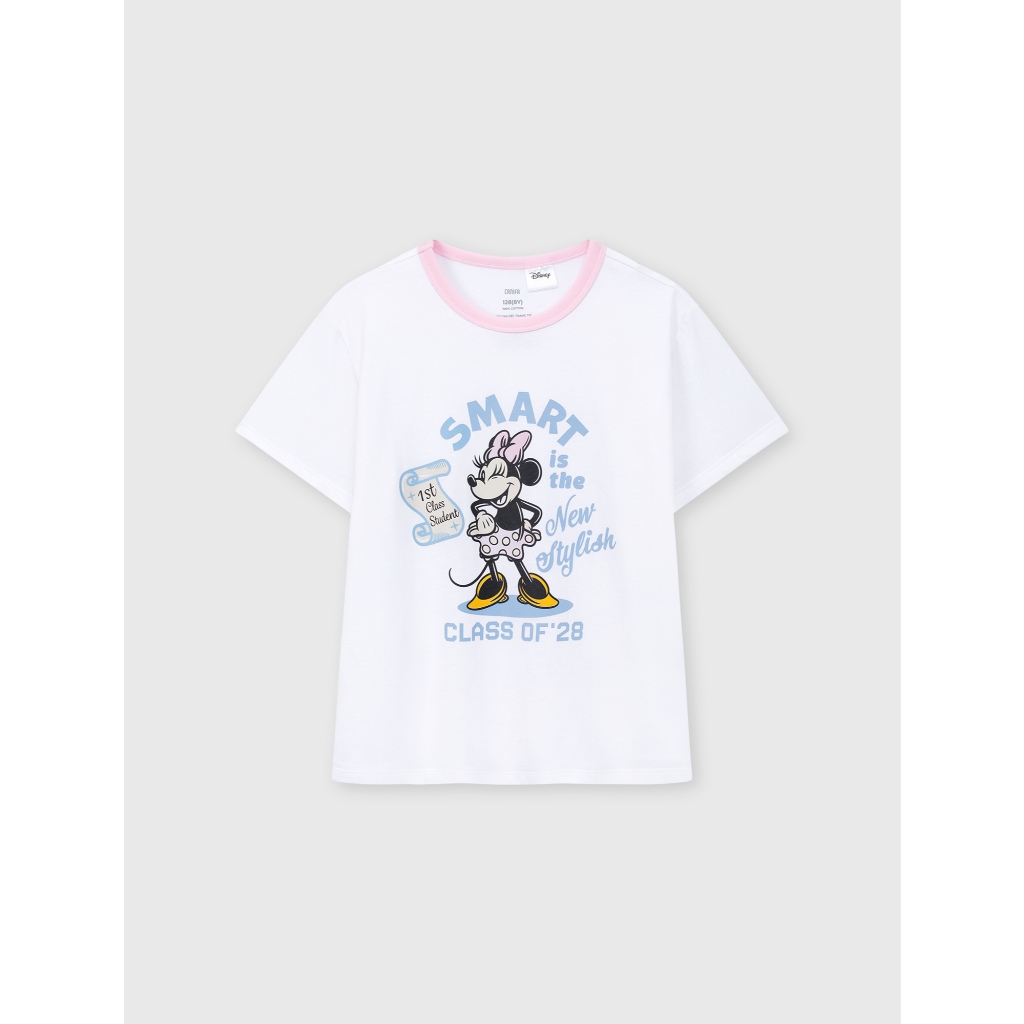 Áo phông bé gái CANIFA áo thun 100% cotton mềm mịn thoáng khí in hình Mickey 1TS26S012
