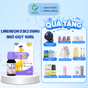 Chính hãng- LineaBon D3 K2 Dạng giọt 10ml bổ sung d3 k2 mk7 giúp tăng hấp thu canxi cho bé