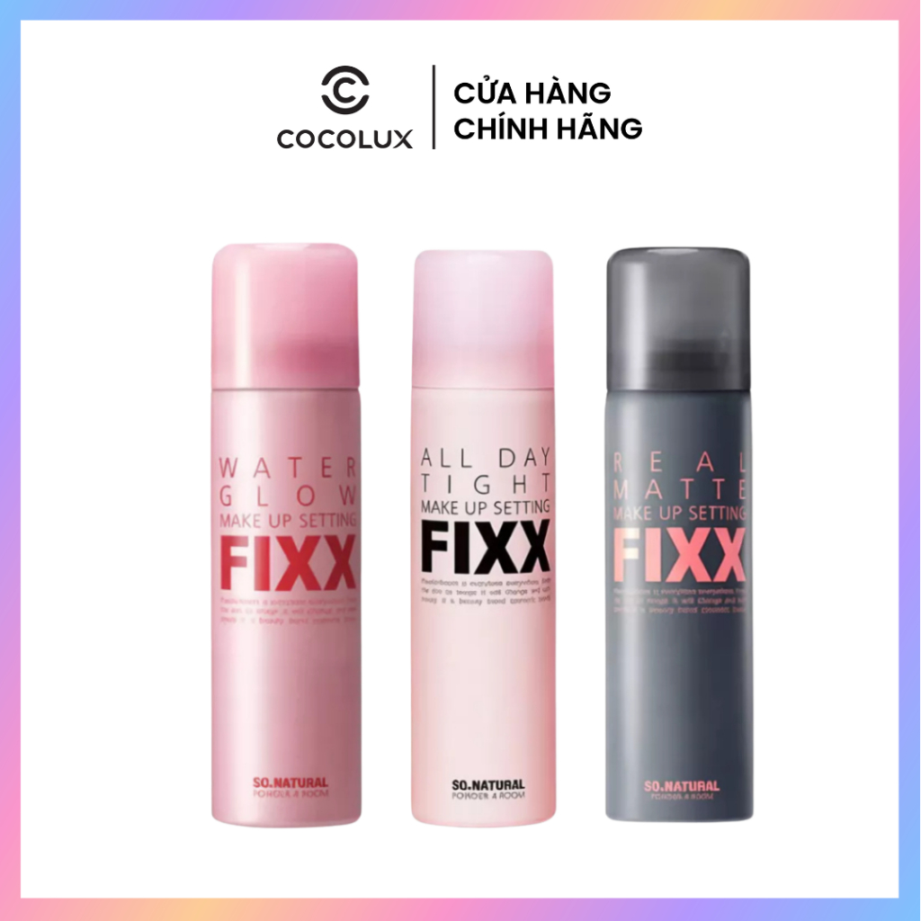 Xịt Khóa Nền So Natural Powder4room All Day Tight Make Up Setting Fixx 120ml/75ml