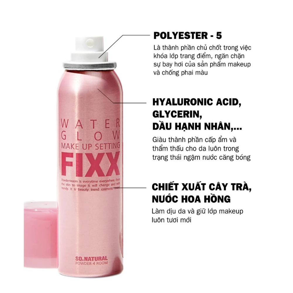 Xịt Khóa Nền So Natural Powder4room All Day Tight Make Up Setting Fixx 120ml/75ml