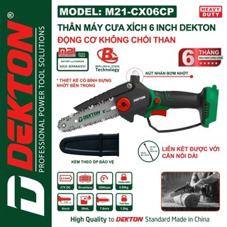 Thân cưa xích dùng pin Dekton M21-CX06CP Lam 6inh ( 15.2cm )  Không Chổi Than