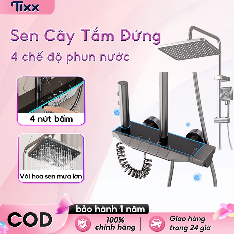 TIXX Bộ sen cây tắm đứng 4 Chế Độ Xả Nước Chống Han Gỉ Chống Bám Cặn Canxi bộ vòi sen