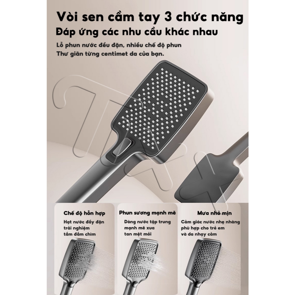 TIXX Bộ sen cây tắm đứng 4 Chế Độ Xả Nước Chống Han Gỉ Chống Bám Cặn Canxi bộ vòi sen