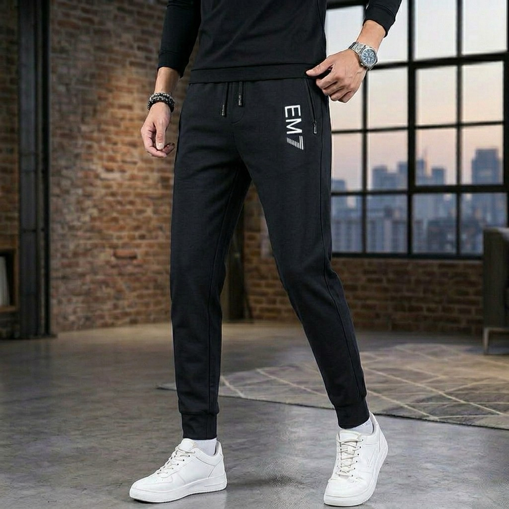 Quần Thun Nam Dài Thể Thao Ống Suông Logo in vải loại 1 cao cấp quần jogger nam thun co giãn 4 chiều shopthethaokute