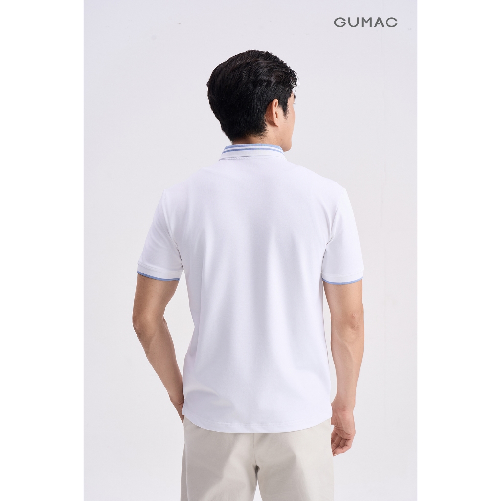 Áo Polo Nam GUMAC Form Suông Phối Viền Cổ Tay Chất Thun Cá Sấu Thoáng Khí Trẻ Trung APNG04056
