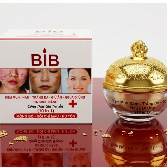 Kem Face BIB Chính Hãng [Trắng Đỏ] - Hỗ Trợ Ngừa Nám, Tàn Nhang, Giữ Ẩm Và Mịn Da 10In1