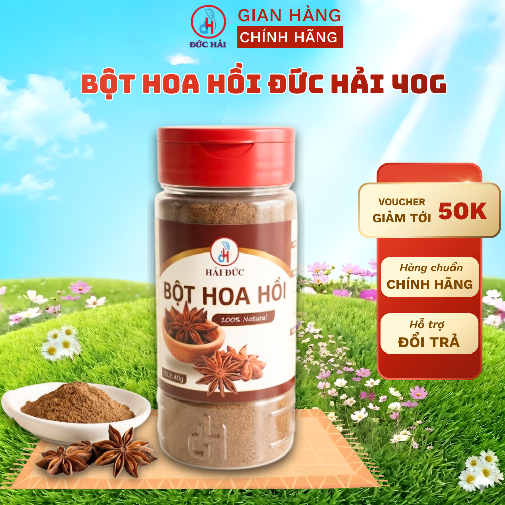 Bột Hoa Hồi nguyên chất Đức Hải 40G, 50G Gia Vị Tự Nhiên Thơm Đậm Dùng Nấu Ăn - Đức Hải Food