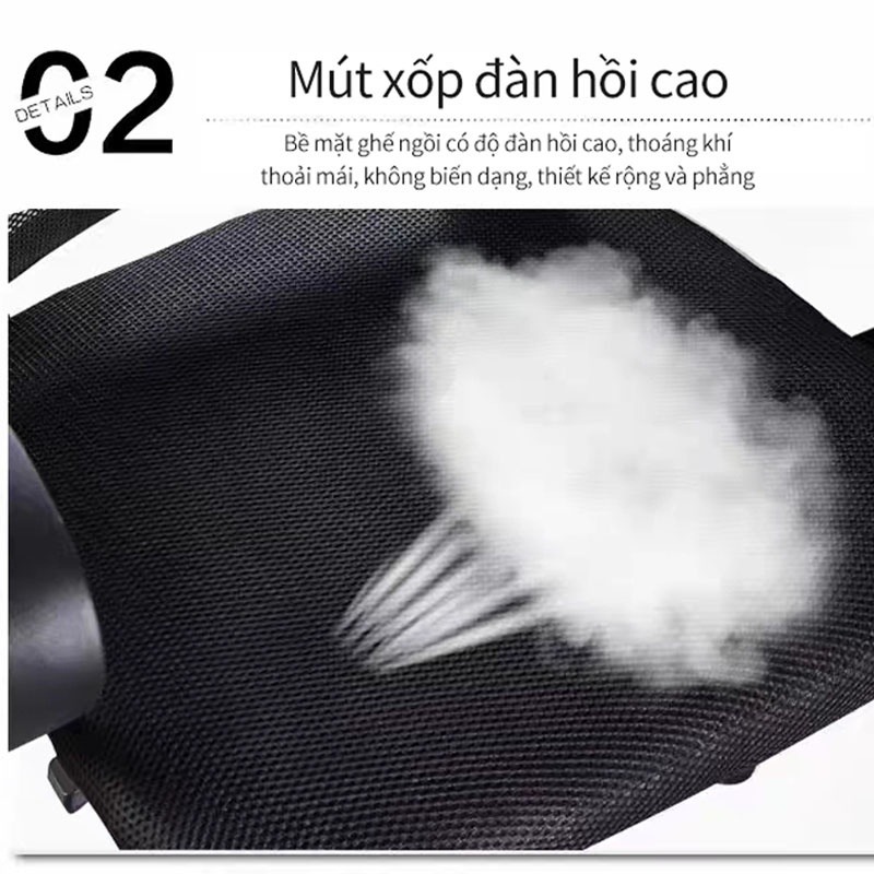 Ghế xoay văn phòng lưới cao cấp chống mỏi lưng, XOAY 360,Thiết kế lưng cong, hỗ trợ cổ