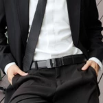 Thắt Lưng Nam Leonardo Quickfit Monogram Neo da Microfiber khóa tự động logo LEO mạ vàng cao cấp — ảnh 8