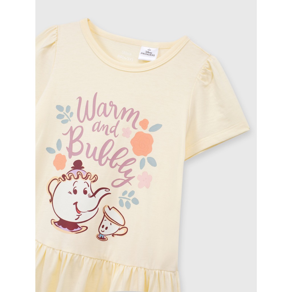 Váy liền bé gái CANIFA đầm babydoll 100% cotton cộc tay dáng xòe in họa tiết 1DS26S011