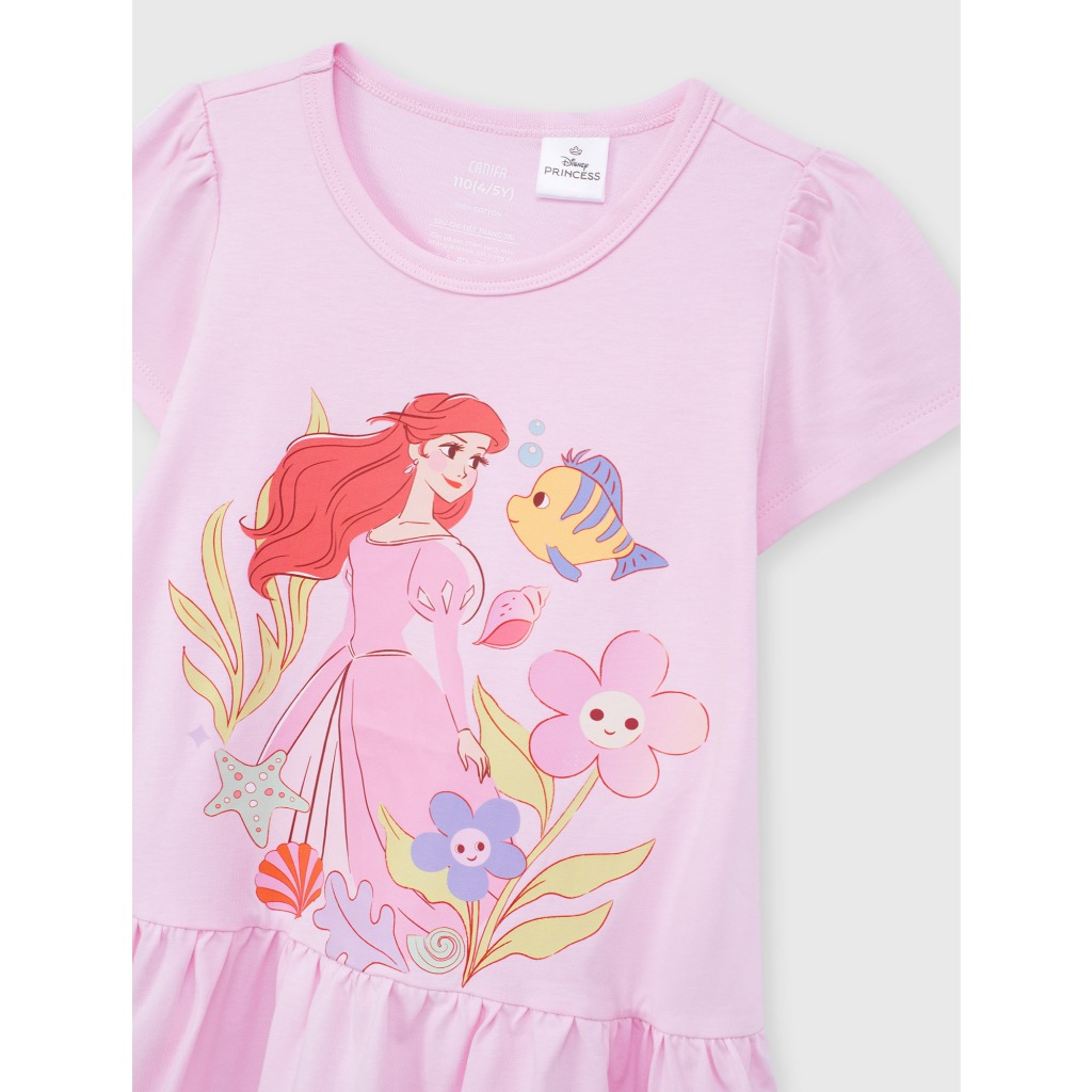 Váy liền bé gái CANIFA đầm babydoll 100% cotton cộc tay dáng xòe in họa tiết 1DS26S011