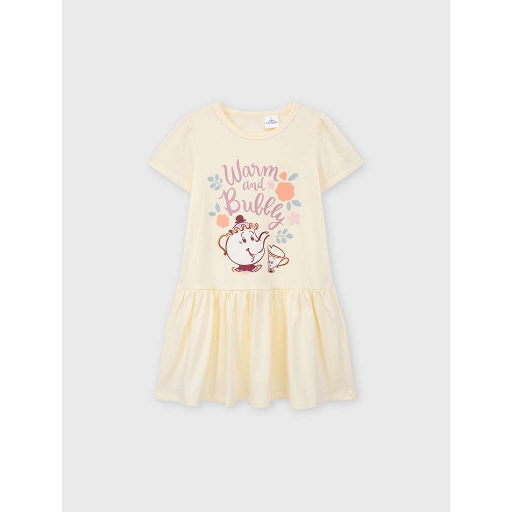 Váy liền bé gái CANIFA đầm babydoll 100% cotton cộc tay dáng xòe in họa tiết 1DS26S011