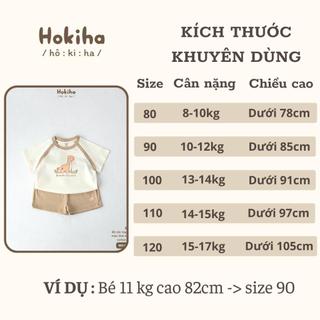 Bộ cộc tay mùa hè may raplang phối màu in hình khủng long đáng yêu cho bé Hokiha vải cotton mềm mại size 8-17kg B92