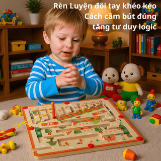 Đồ chơi trí tuệ - Đồ chơi gỗ - Đồ chơi trẻ em - Đồ chơi giáo dục giải mã mê cung cho bé