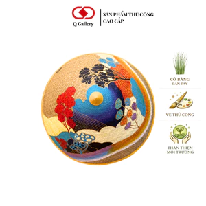 Nón Cỏ Bàng 16V Q Gallery - Đan Vẽ Tay - Mộng Hoa