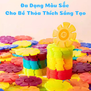 Đồ Chơi Xếp Hình 3D 200 Mảnh Kèm Sách Hướng Dẫn Cho Bé-Hộp Ghép Hình Mideer Snowflake Blocks Giáo Dục Phát Triển Não Bộ