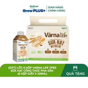 Lốc 6 hộp Varna Life thực phẩm bổ sung sữa hạt công thức pha sẵn (6 hộp giấy x 200ml)