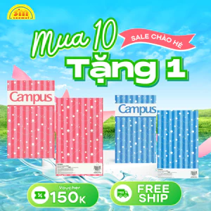 MUA 10 TẶNG 1 - Vở kẻ ngang campus, Tập Sinh Viên 120 Trang Campus Kẻ Ngang