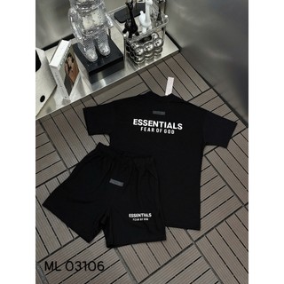 Bộ Thể Thao Nam Chữ ESSENTIAL Tính Mùa Hè, Chất Liệu Cotton Khô 100% Thoáng Mát Thấm Hút Mồ Hôi Tốt