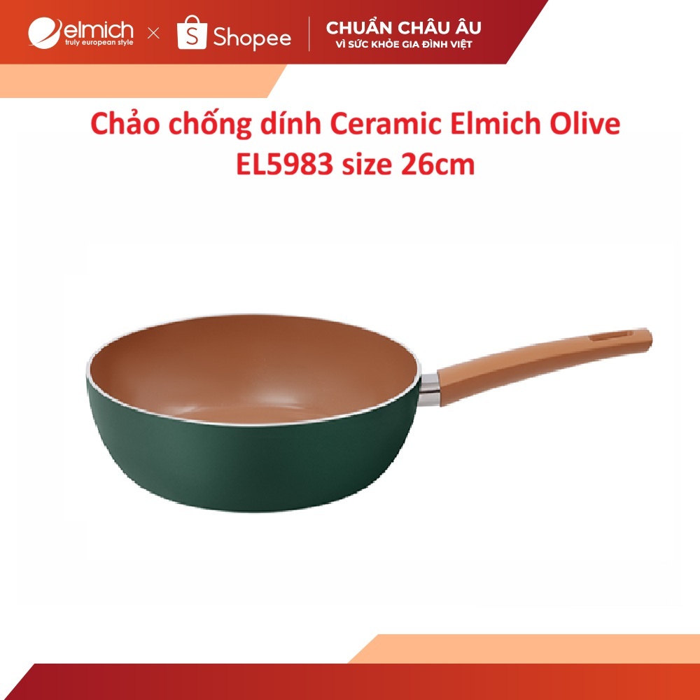 SVIP - Chảo chống dính Ceramic Elmich Olive EL5983 size 24,26cm