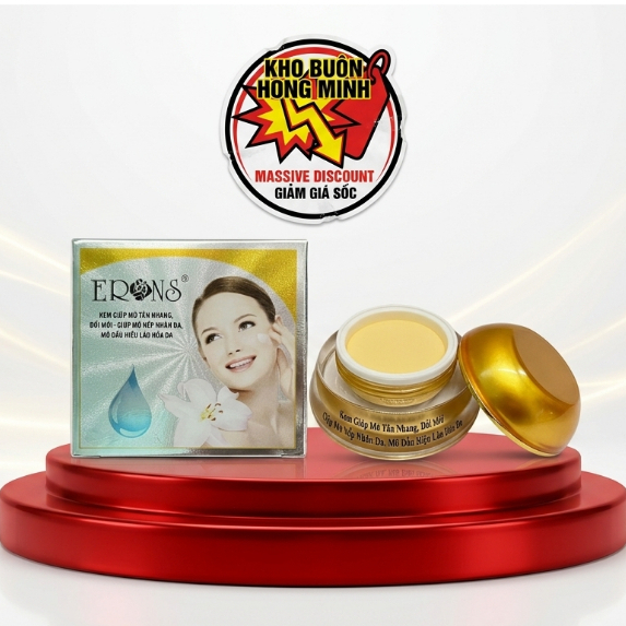 Kem Nám Tàn nhang Trắng da ngừa Nhăn da Đồi mồi Chống lão hóa da ERons 17.2g (Vàng-Xám)