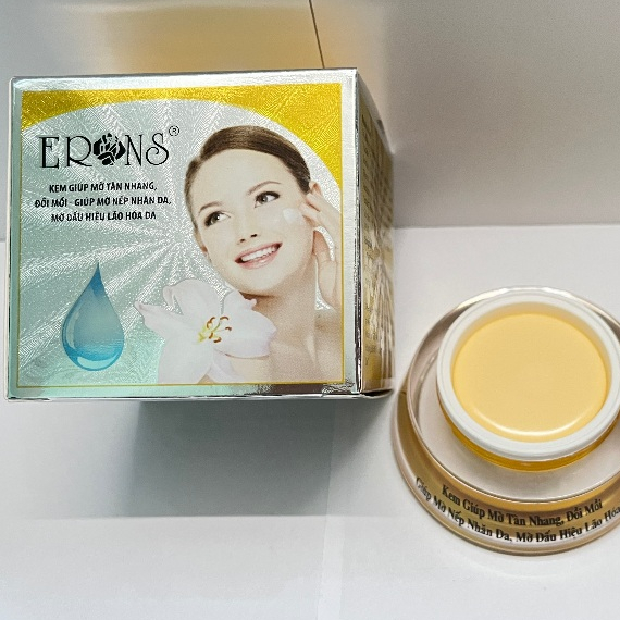Kem Nám Tàn nhang Trắng da ngừa Nhăn da Đồi mồi Chống lão hóa da ERons 17.2g (Vàng-Xám)