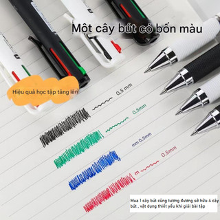 Bút Bi Gel 4 Màu 0.5mm – Bút Bấm 4 Trong 1 Chuyển Màu Tiện Lợi Cho Học Sinh, Văn Phòng
