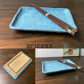 Dĩa Mộc Gốm Nhật Chữ Nhật Sushi, Món Chiên Xào - Gốm Nhật 2hand