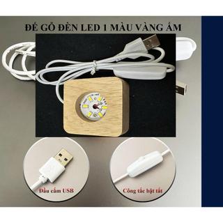 (size từ 6cm đến 10cm)Đế gỗ Đèn Led Hình Vuông (kích thước tùy chọn từ 6cm đến 10cm)