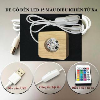 (size từ 6cm đến 10cm)Đế gỗ Đèn Led Hình Vuông (kích thước tùy chọn từ 6cm đến 10cm)