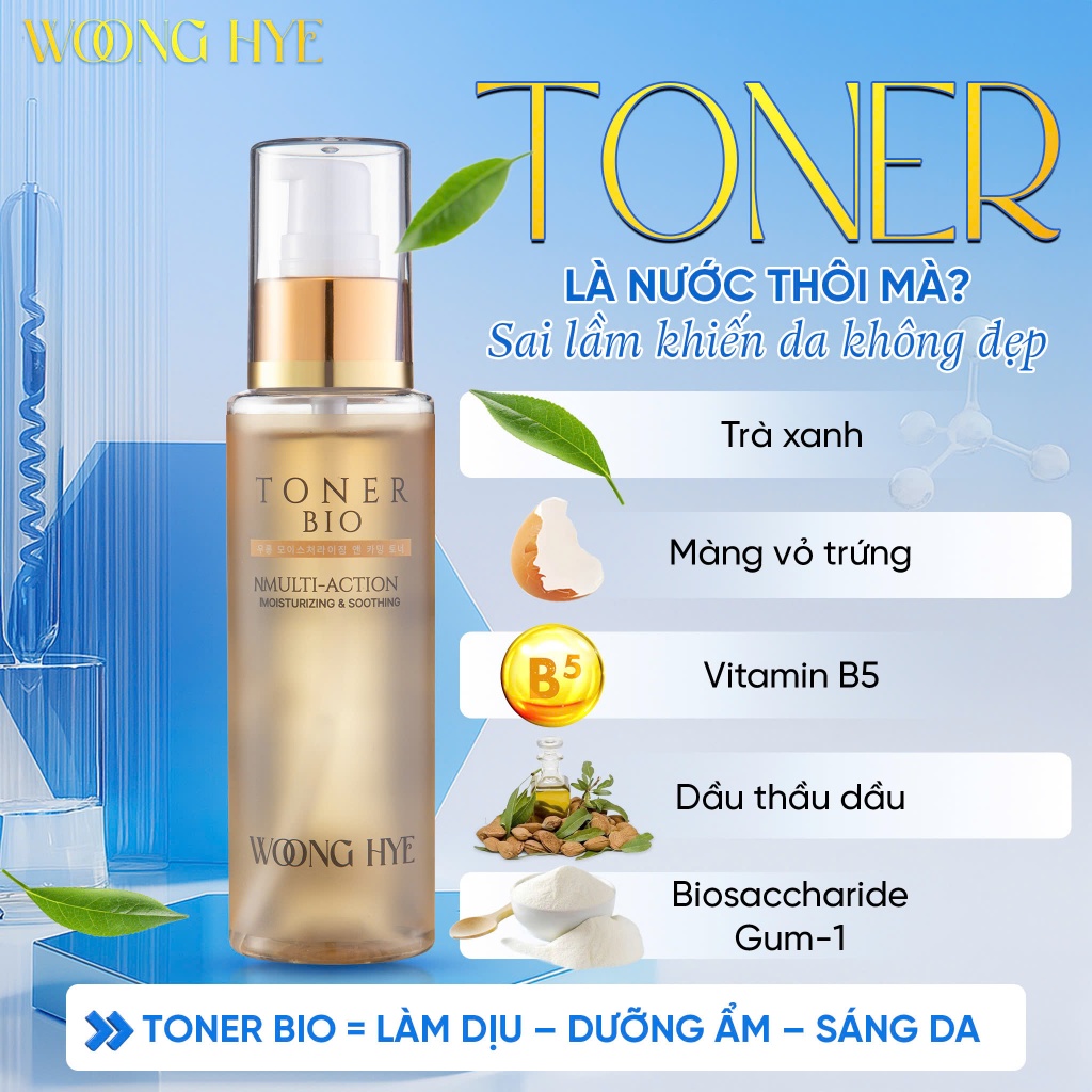 Nước Hoa Hồng Cân Bằng Da WoongHye, dưỡng da cấp ấm, căng bóng 100ml - Toner Bio