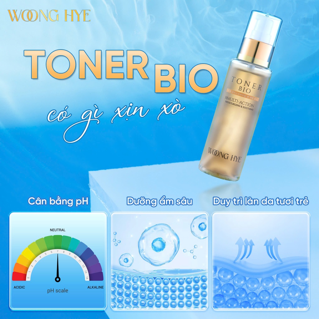 Nước Hoa Hồng Cân Bằng Da WoongHye, dưỡng da cấp ấm, căng bóng 100ml - Toner Bio