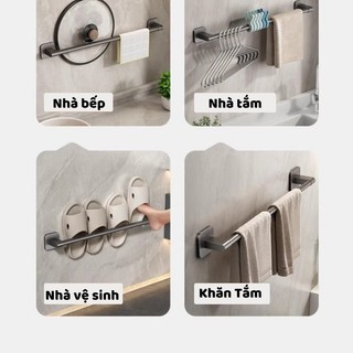 Thanh treo khăn mặt nhà tắm và giá để dép gắn tường không cần khoan cho phòng tắm , có lỗ thoát nước HomieTech