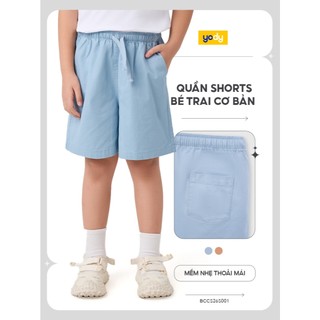 Quần short bé trai YODY quần suông vừa vặn, lưng thun co giãn dễ mặc BCCS26S001