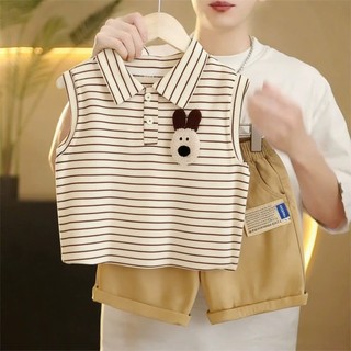 Set Quần Áo Bé Trai Kẻ Sọc Dễ Thương Phong Cách Hàn 7–30kg