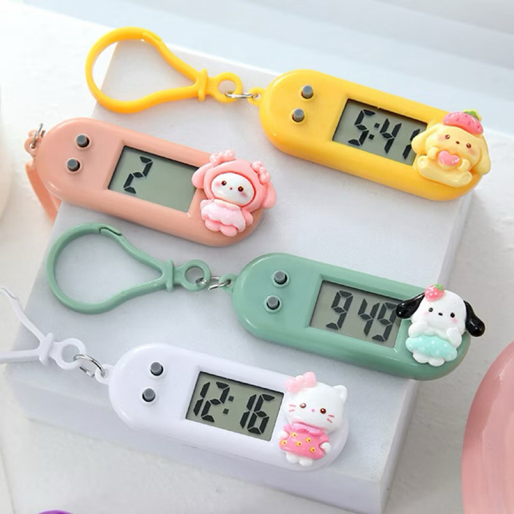 Đồng Hồ Điện Tử Mini Móc Khóa Dễ Thương – Đồng Hồ Bấm Giờ Im Lặng Cho Học Sinh, Đồng Hồ Bỏ Túi Mini