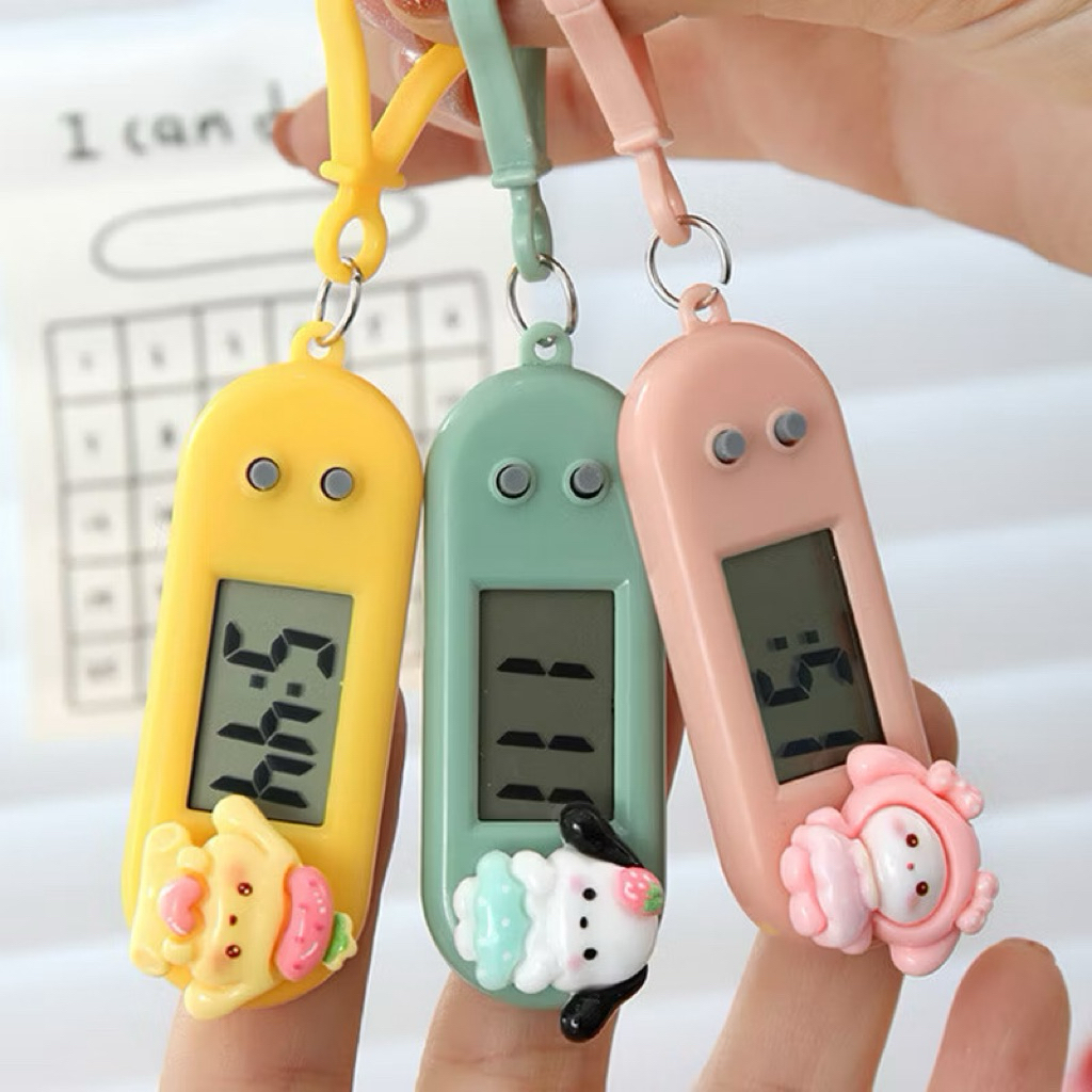 Đồng Hồ Điện Tử Mini Móc Khóa Dễ Thương – Đồng Hồ Bấm Giờ Im Lặng Cho Học Sinh, Đồng Hồ Bỏ Túi Mini