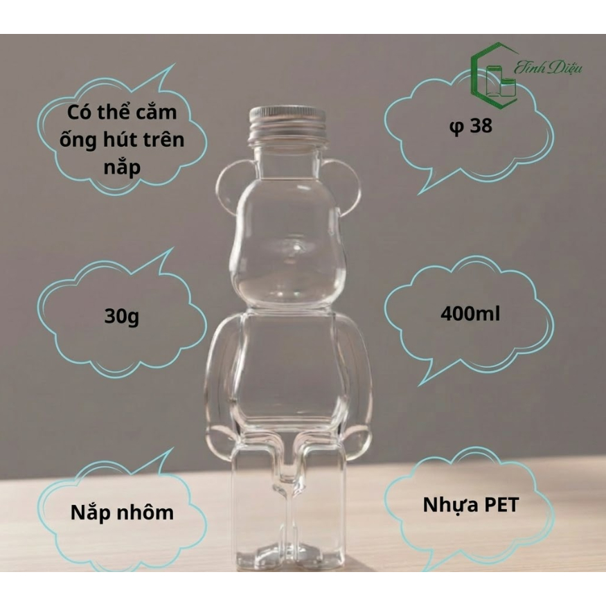 [Sỉ Tận Xưởng] Set 25 Chai Nhựa PET Nhiều Hình Dáng 300-500ml Nắp Nhôm Đựng Trà Sữa Nước Ép Cafe