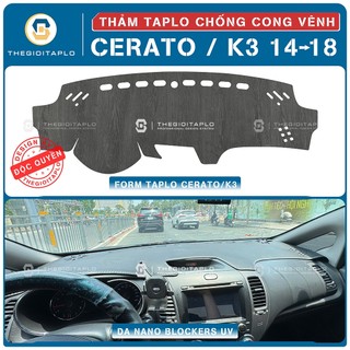 [Kia Cerato/K3 2014-2018] Thảm taplo oto da Nano Blockers UV, 3D Flare, Nhung lông tuyết viền Ziczac chống cong vênh