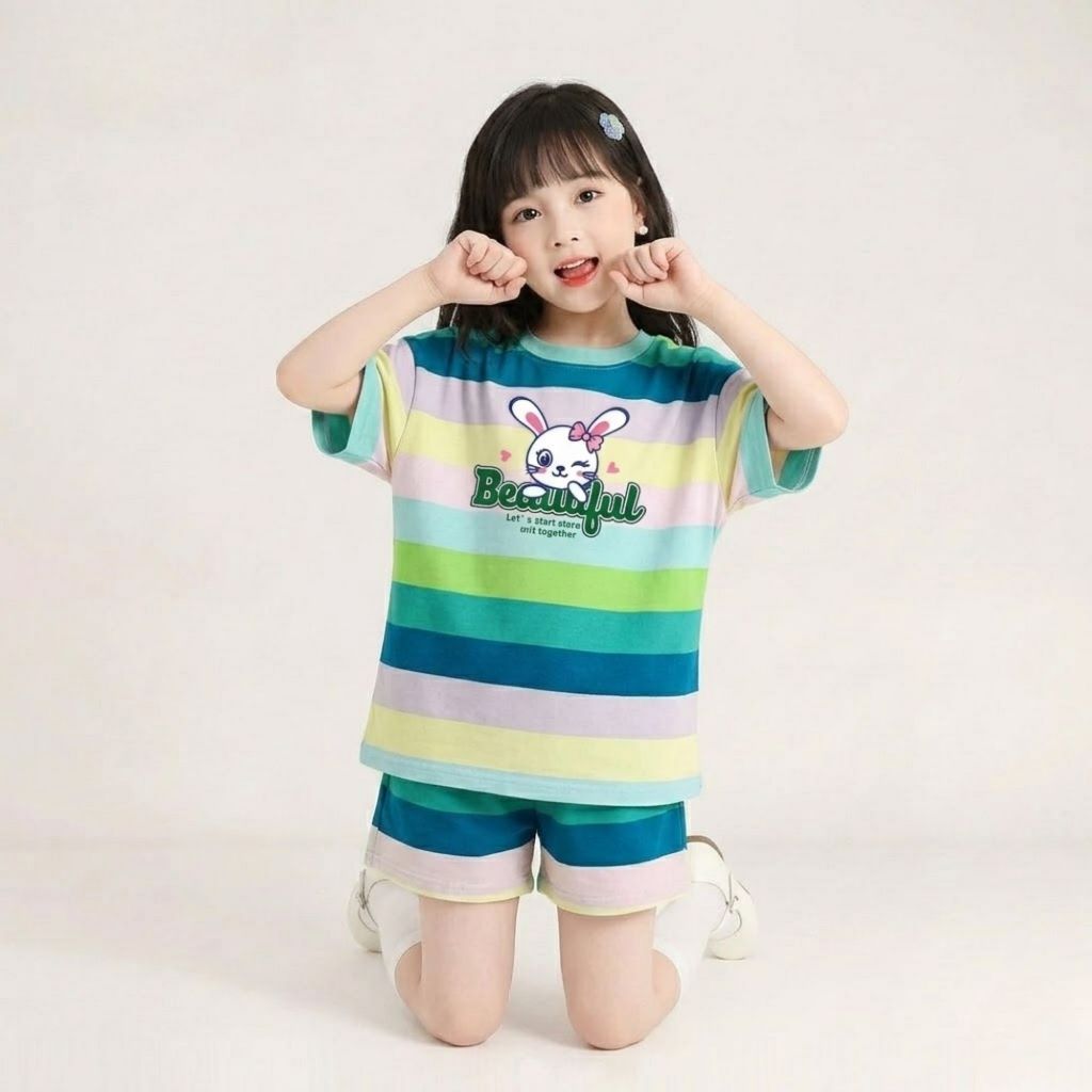 Bộ bé gái 7 sắc mùa hè sz 9- 45kg chất tixi mềm mại thoáng mát