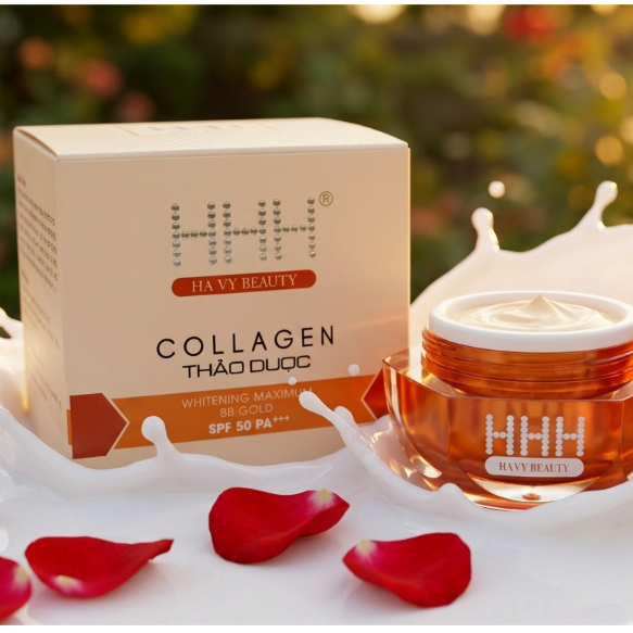 Kem Collagen Thảo Dược HHH [Cam] - Thay Thế Kem Lót, Dưỡng Trắng, Ngừa Mụn Và Phục Hồi Da