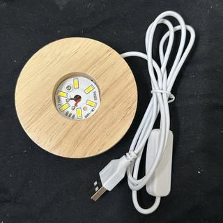 (Đường kính 6cm đến 12cm) Đế Gỗ Đèn Led Gắn Sẵn Cáp USB(Đường kính từ 6cm đến 12cm, lọt lòng 3.2cm)