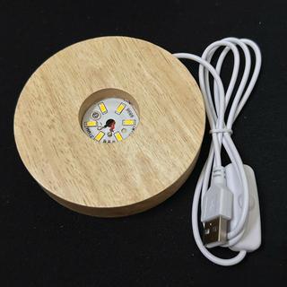 (Đường kính 6cm đến 12cm) Đế Gỗ Đèn Led Gắn Sẵn Cáp USB(Đường kính từ 6cm đến 12cm, lọt lòng 3.2cm)