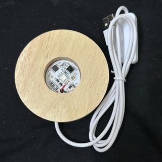 (Đường kính 6cm đến 12cm) Đế Gỗ Đèn Led Gắn Sẵn Cáp USB(Đường kính từ 6cm đến 12cm, lọt lòng 3.2cm)