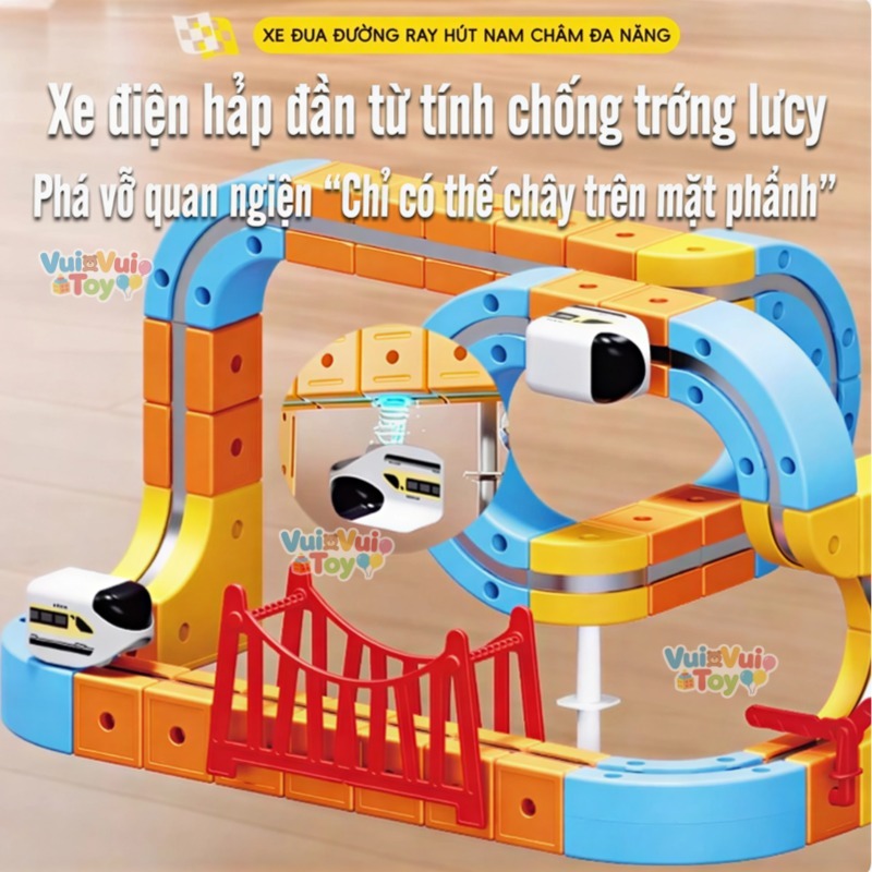 🚄Đồ chơi đường ray xe lửa từ tính - Bộ lắp ráp xe lửa điện tự làm, đồ chơi giáo dục
